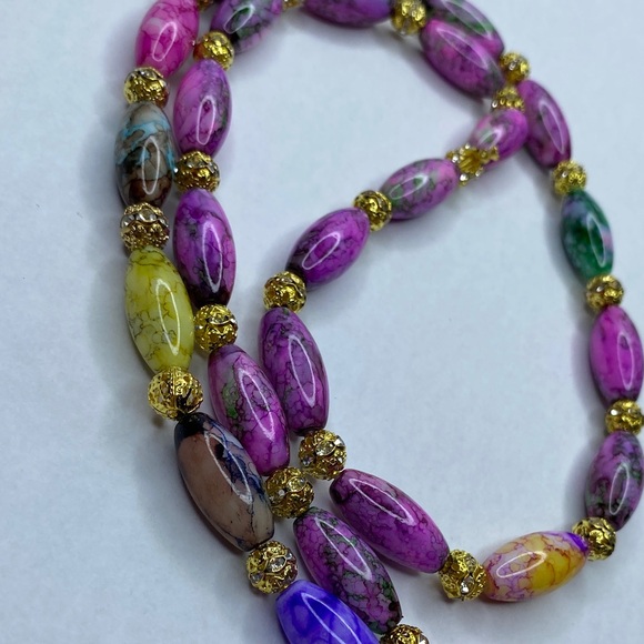 Jewelry - Colorful Beaded Handmade Badge Holder Necklace